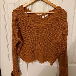 moon & madison V-Neck Sweater - Burnt Orange